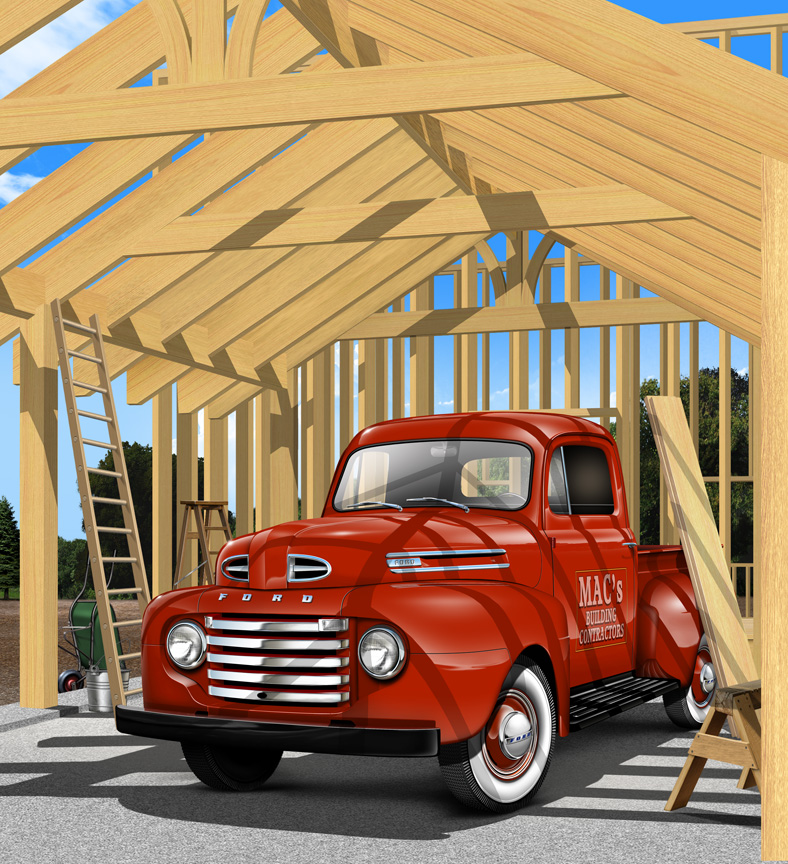 1950 Ford Pickup Digital Drawing