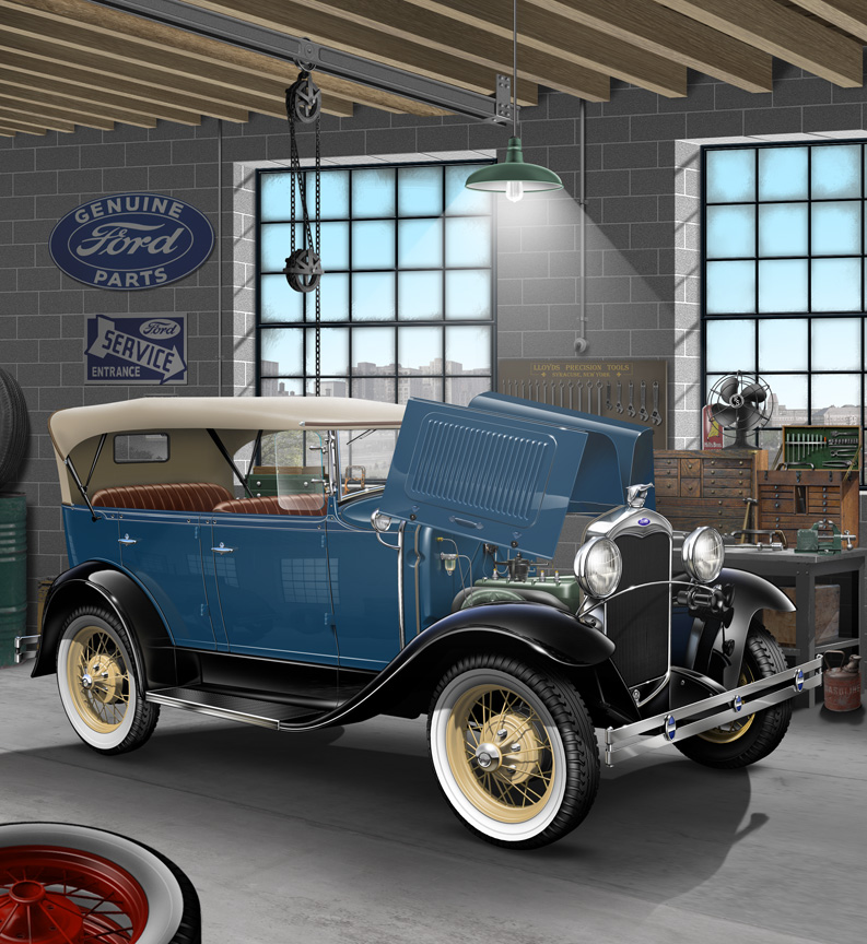 1931 Ford Model A Digital Drawing